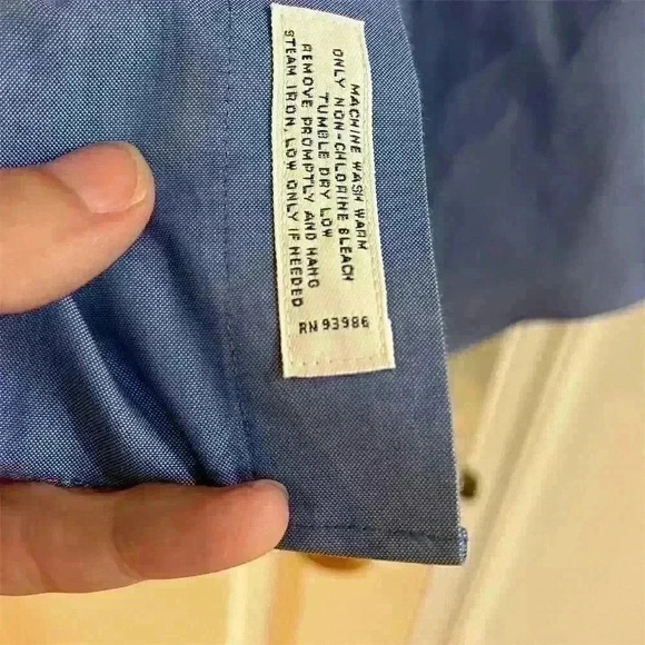 Brooks Brothers Men's Blue Dress Shirt 16.5 Long Sleeve Non-Iron - Picture 4 of 5